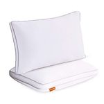Sweetnight Pillows Pack of 2 Support Bed Pillows-100 Percent Cotton Fabric Anti Snore , Soft Hotel Quality Pillows for Back Stomach and Side Sleepers(2 Pack, 48 x 74 cm), White