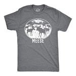 Mens Meese Tshirt Funny Moose Hilarious Sarcastic T Shirt Mens Funny T Shirts Hunting T Shirt for Men Funny Camping T Shirt Novelty Tees for Men Dark Grey XL