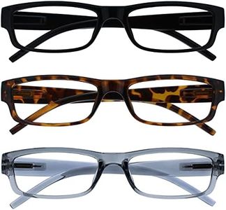 The Reading Glasses Company Black Brown Grey Lightweight Comfortable Readers Value 3 Pack Mens Womens RRR32-127 +1.50