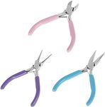 3 Pcs Jewelry Pliers, Tool Set Includes Diagonal Pliers Needle Nose Pliers Round Nose Pliers for Jewelry Repair, Wire Wrapping, Crafts, Jewelry Making Supplies