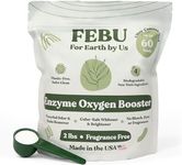 FEBU Enzyme Oxygen Laundry Booster, Fragrance Free, 2lbs | Natural Stain Remover | Powder Detergent Booster | Enzyme Clothing Stain Remover | Plant-Based No Filler Ingredients | Human Safe Made in USA