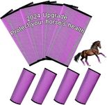 Fly Boots for Horses Set of 4-2024 Upgrade Fine Mesh Horse Fly Boots with Sturdy and Strong Velcro Fly Leggings for Horses Fitting & Non-Slip, Protective Horse Leg (Purple)