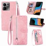 DAMONDY for Tracfone BLU View5 Wallet Case for Women/Men,BLU View 5 B160V Case,7 Card Holder Leather Flip Case with Strap Stand Pocket Shockproof Folio Magnetic Zipper Wallet Purse Case -Pink