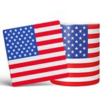 Mug Monster - United States of America Full Wrap Flag, USA Stars and Stripes - Ceramic Coffee Mug/Cup, Gift for Men or Women, Extra Large and Giant Mug Available, 20oz White Mug & Coaster