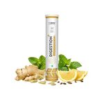 RHN Digestion Plus Enzymes & Probiotics Improves Gut Health, Relief from Bloating, Aids to Gas & Constipation, Support Immunity & Lactose Intolerance (20 Effervescent Tablets)