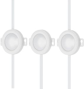 GETINLIGHT Plug-in LED Puck Lights, 3 Packs, Surface Mount Only, Soft White 3000K, Pre-Wired, 120V, 2W (6W Total, 30W Equivalent), White Finished, IN-0106-3-WH