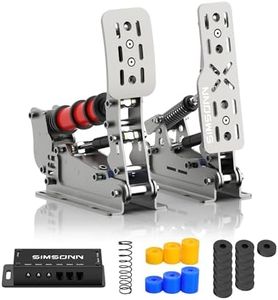 SIMSONN Plus X Sim Racing Pedals PC Racing Simulator Load Cell HE Hydraulic Pedal Support Haptic Reactor-Silver (2 Pedals Set P2-H2)
