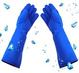 Cryogenic Gloves Low Temperature Liquid Nitrogen Protective Cowhide Gloves Resistance for Dry Ice Liquid Nitrogen Cold Storage Large Size (15inch)