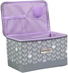 Everything Mary Sewing Kit Organizer Box, Purple - Supplies Storage Basket for Supplies and Accessories - Organization for Thread, Needles, Notions & Scissors - Portable Craft Caddy