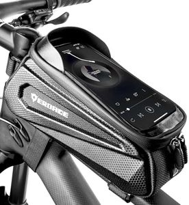 EROADE Bike Bag Top Tube Frame Bag,1.9L Hard Shell Waterproof Bike Phone Bag with Touch Screen,Cycling Pouch, Bike Accessories Compatible Phones Under 7"