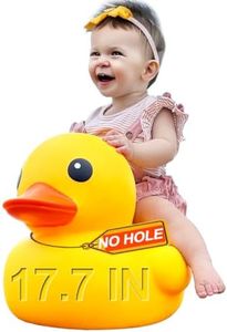 17.7" Giant Rubber Yellow Duck/Duckies, Kalafona No Hole Large Huge Giant Jumbo Duck Bath Toy No Bebe Noise Bathtub Toys Waterproof Without Hole For Baby Shower Birthday Party Favors Beach Summer Pool