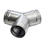 Vent Systems 4'' Inch Duct Connector 3 Way Hose Adapter/Splitter for Hose T-Shape Round Pipe Connector- Extractor Fan - Duct Hose Dryer Vent T Connector - 4 Inch 3 Way Fitting Metal