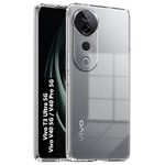 Fashionury Shockproof Crystar Clear Back Case for Vivo V40 / V40 Pro / T3 Ultra 5G | Transparent Back Cover | Raised Bumps for Camera & Screen Protection for Vivo V40 / V40 Pro / T3 Ultra 5G