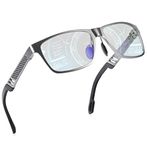 ANYLUV Blue Light Glasses Men Computer Gaming Glasses Blue Light Blocking Glasses Rectangle Metal frame Anti Eyestrain Clear Lens