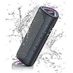 Ortizan Bluetooth Speaker Wireless, IPX7 Haut Parleur Bluetooth with LED Lights, Speakers Bluetooth Wireless 24W, Hi-Quality Sound, Portable Speakers Bbluetooth, Dual Pairing for Home, Outdoor