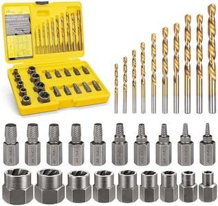Topec Bolt Extractor Kit, 29 Piece Screw Extractor and Left Hand Drill Bit Set, Easy Out Stripped Lug Nut Remover Socket for Stripped, Damaged, Rounded-Off, Rusted Bolts, Nuts & Screws