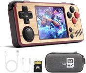 Mi-Yoo A30 Retro Handheld Game Console, 2.8 Inch IPS Screen Linux System, Gameboy Emulator Support WiFi Multiplayer Online Battles, Built-in 64G Card, Red
