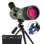 ESSLNB Hunting Spotting Scope Waterproof 25-75 X 70Mm Shooting with Phone Adapter Tripod and Case Bak4 Porro Prism 45-Degree Angled Eyepiece for Target Bird Watching