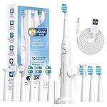 Seago Electric Toothbrushes for Adults, Rechargeable Toothbrush with 10 Heads and Toothbrush Holder, Fast Charge 4 Hours Last 30 Days, Toothbrush for Family, SG958(White)