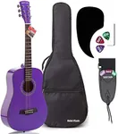 Hola! Music Acoustic Guitar Bundle for Beginners and Kids - 3/4 Size (36") Guitars - "Purple"