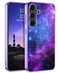 GUAGUA for Galaxy S24 Case Samsung S24 Case Glow in The Dark Noctilucent Luminous Cover Space Nebula Slim Thin Shockproof Protective Phone Cases for Samsung S24, Purple/Blue