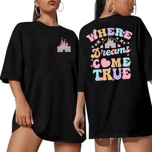 Magic Kingdom Shirt for Women: Funny Castle Graphic Tees Magical Fairy Tale Gift Casual Short Sleeve Tops Black