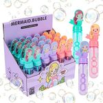 JOYYPOP 24 Pack Mini Bubble Wands for Kids Mermaid Party Favors Bubble Toy Summer Gifts for Girls Boys Mermaid Theme Birthday Party
