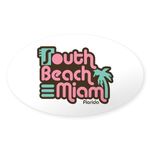 CafePress South Beach Miami Florida Oval Bumper Sticker, Euro Oval Car Decal