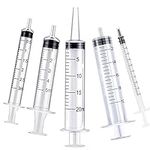 5PCS 1ml 3ml 5ml 10ml 20ml Plastic Syringes Measuring Syringe No Needle Syringe Reusable Syringes Sterile Colostrum For Scientific Lab Baby Medicine Dispensing Liquid Measuring Watering Pet Feeding