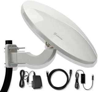 Outdoor TV Antenna - ANTOP AT-414B 360°Omni-Directional Outdoor HDTV Antenna 65 Miles Range with Smartpass Amplified & Built-in 4G LTE Filter - RV Antenna