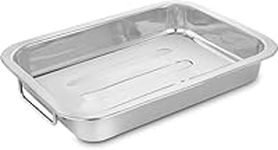 Penguin Home Premium Stainless Steel Roasting Pan - Compatible with All Hob Types Except Induction - Sturdy & Heavy-Duty - Roasting Tin with Handles - Small 30 x 22cm