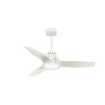 Hunter Fan Company Casablanca Wisp 44 Inch 3 Speed Modern Indoor Ceiling Fan with LED Lights, Remote Control, and 3 Blades, White
