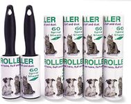 Lint Roller Portable Pet Hair Remover Kit, 2 Black Sticky Roller with 10 Refills, 600 Sheets, for Furniture Bedding Clothing Car Seat