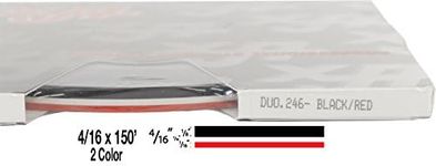 Universal Duo-Tone 0204246 - Auto Customizing 2 Color Dual Pinstripe - 4/16" x 150' (1/8” Stripe, 1/16" Gap, Then 1/16” Stripe) - 246-Black/Red