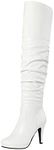 Dream Pairs Women's SARAH-HI WHITE PU Fashion Over The Knee Chunky High Heel Thigh High Boots Size 11 B(M) US