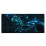 Meffort Inc Extra Large Extended Gaming Desk Mat Non-Slip Rubber Pads Stitched Edges XXL Mouse Pad 35.4 x 15.7 inch - Blue Dragon