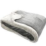 JEMIDI Fleece Blanket - Faux Sheepskin Throw Blanket - 100% Polyester Reversible Blanket for Bed Room or Living Room Sofa - Soft & Cosy Blanket Throw