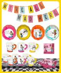 Talking Tables | Alice in Wonderland Party Decorations for 16 Guests | Mad Hatter Onderland 1st First Birthday Afternoon Tea Party Supplies Reversible Bunting Paper Plates Napkins Cups Table Cover