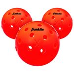 Franklin Sports X-40 Pickleballs - Official Ball of USA Pickleball, APP Tour, US Open - Suitable for Outdoor Courts - Regulation Size, Tournament Grade - 3 Pack - Ember