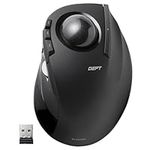 Elecom DEFT Trackball Mouse, 2.4GHz Wireless, Finger Control, 8-Button Function with Smooth Tracking, Ergonomic Design, Windows11, MacOS (M-DT2DRBK)