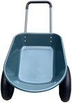 Dual Wheel Wheelbarrow, Heavy Duty Garden Cart, Built-in Stand for Lawn, Gardening, Construction, Utility Cart with Two Pneumatic Tires for Outdoor Lawn Yard Farm Ranch, Green