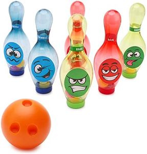 Toyland® Light Up Bowling - Pastel Rainbow Or Bright Rainbow Skittles - Kids Indoor Toys (BRIGHT RAINBOW)