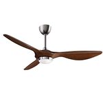 reiga 132cm Smart Ceiling Fan with Dimmable LED Light Remote Control Modern Hand-painted 3 Blades Reversible Quiet DC Motor, 6-Speed, Timer