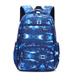 EKUIZAI Lattice Starry Geometric Print Backpack Elementary School Daypack Middle School Students Knapsack Primary Kids Schoolbag, Blue Space, Daypack Backpacks