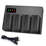 CITYORK 4 Pack NP-F750/NP-F770 7.2V 6000mAh Replacement Battery with 4 Bay NP-F970-D Battery Charger Set for Sony NP-F970, F960, F950, F930, F750, F770, F550, F530, F330 CCD-SC55, TR516, TR910, TR917