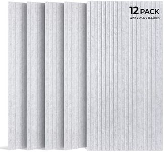 SODOCT 12 Pack Large Acoustic Panels, 47.2" X 23.6" X 0.4" Sound Proof Panels for Walls, High Density Sound Absorbing Panels for Home Studio & Office, Gray