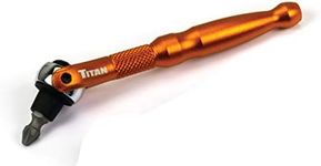 Titan 11323 1/4-Inch Drive 90-Tooth Swivel Head Micro Bit Driver-Orange