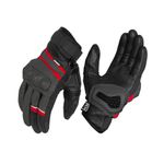 Rynox Air GT SP Gloves – CE Certified Cuff Length Motorcycle Riding Leather Gloves | Impact Protection | Scaphoid Protection | Abrasion Resistance - Grey Red, Medium