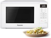 Panasonic NN-E27JWMBBQ 20L Compact Microwave, 800W, Touch Control, 5 Power Levels, 9 Auto Programmes, Defrost, Glass Turntable, White