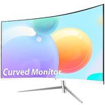 Z-Edge 27 Inch Curved Monitor Full HD 1080P LED Computer Monitor 75Hz, VA Panel, Ultra-Thin Bezel, Flicker-Free Eye-Care, 178° Wide Viewing Angle, VGA HDMI Port, White